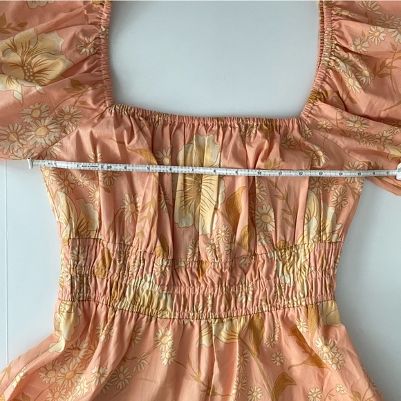 SPELL & the gypsy Collective Sloan Soiree Dress Peach puff floral off shoulder M - Picture 9 of 12